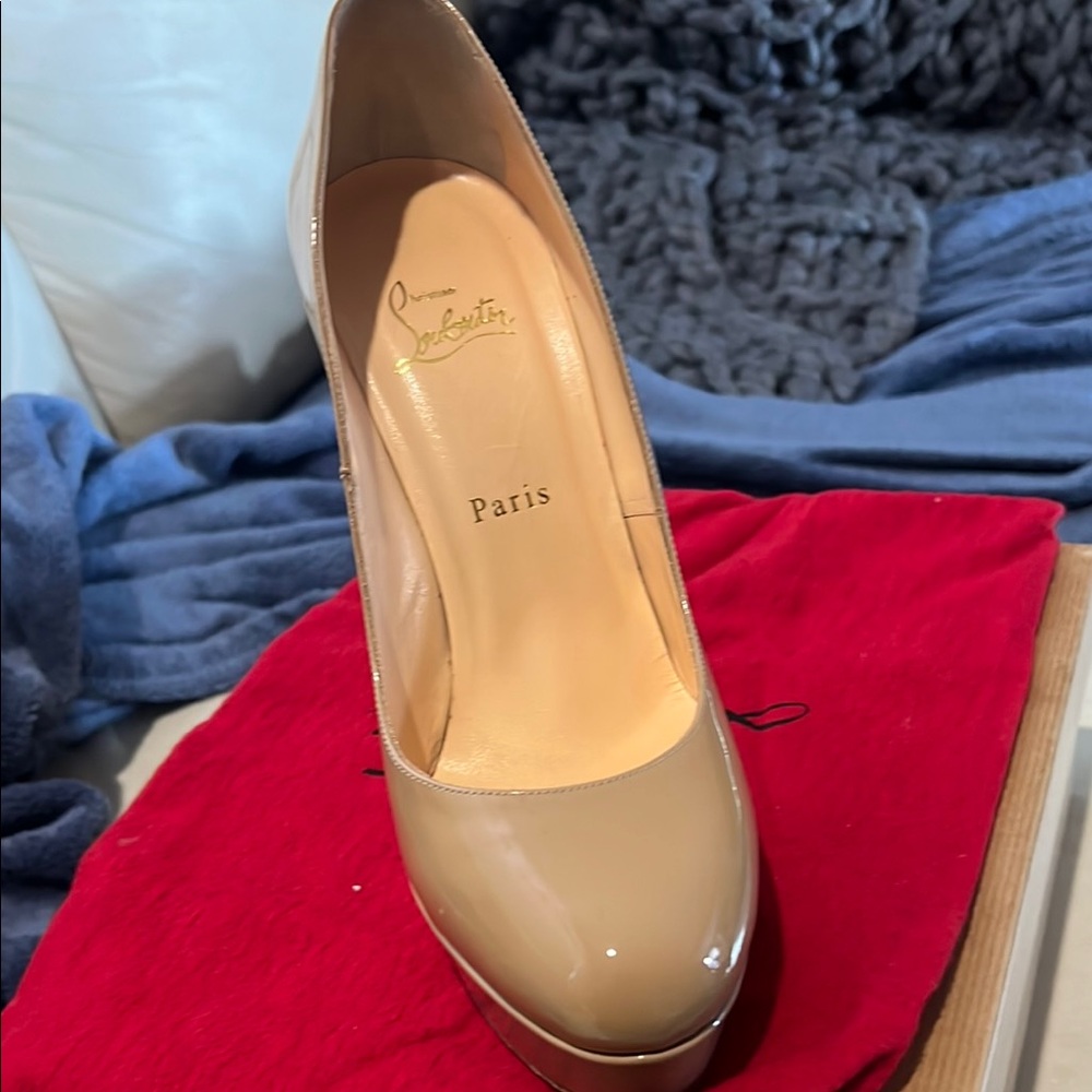 Christian Louboutin Bianca 140 patent calf nude 6248 - Picture 2 of 8
